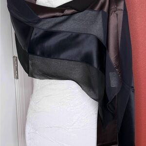 Elegant Black 100% Silk Unisex  Scarf Ditchfield and Aitchison London